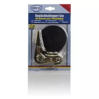 Ремень для крепления багажа, 5 мх25 мм, с трещоткой и двумя крючками, ALCA