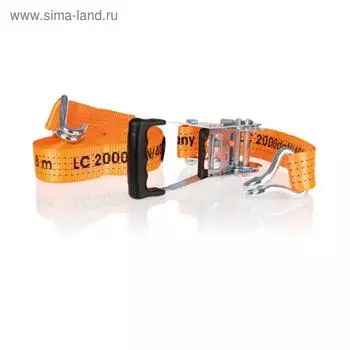 Ремень для крепления грузов с храповым механизмом, 8 м, 4,0 т. 50 мм, оранжевый, ALCA