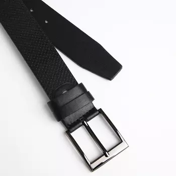 Ремень мужской "Великан", ширина 4 см, винт, пряжка металл, цвет чёрный