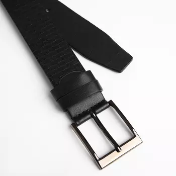 Ремень мужской "Великан", ширина 4 см, винт, пряжка металл, цвет чёрный