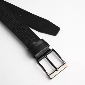 Ремень мужской "Великан", ширина 4 см, винт, пряжка металл, цвет чёрный