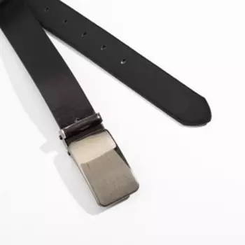 Ремень мужской, пряжка на прокол металл, ширина - 3,6 см, цвет чёрный