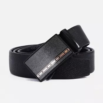 Ремень мужской, ширина 3,5 см, автомат, пряжка тёмный металл, цвет чёрный