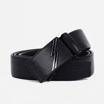 Ремень мужской, ширина 3,5 см, автомат, пряжка тёмный металл, цвет чёрный