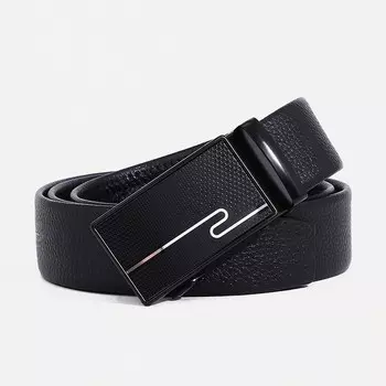Ремень мужской, ширина 3,5 см, автомат, цвет чёрный