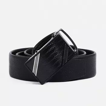 Ремень мужской, ширина 3,5 см, автомат, пряжка тёмный металл, цвет чёрный