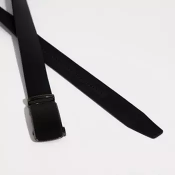 Ремень мужской, ширина 3,5 см, автомат, пряжка металл, цвет чёрный