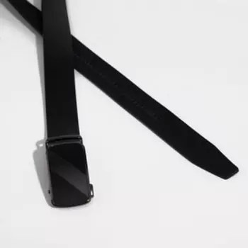 Ремень мужской, ширина 3,5 см, автомат, пряжка металл, цвет чёрный