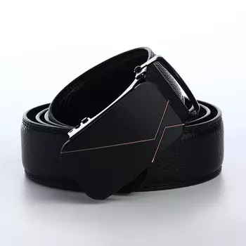 Ремень мужской, ширина 3,5 см, пряжка автомат, цвет чёрный