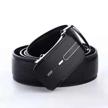 Ремень мужской, ширина 3,5 см, пряжка автомат, цвет чёрный