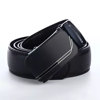 Ремень мужской, ширина 3,5 см, пряжка автомат, цвет чёрный