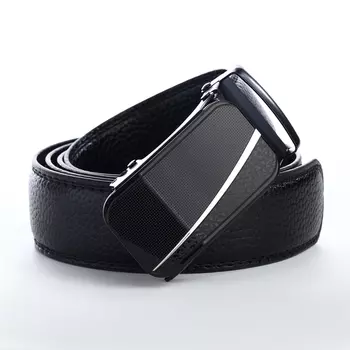 Ремень мужской, ширина 3,5 см, пряжка автомат, цвет чёрный