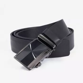 Ремень мужской, ширина 3.5 см, пряжка автомат, цвет чёрный
