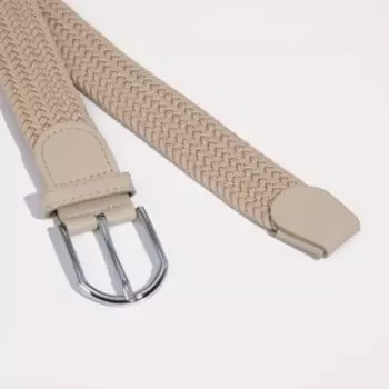 Ремень мужской, ширина 3,5 см, пряжка металл, цвет бежевый