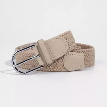 Ремень мужской, ширина 3,5 см, пряжка металл, цвет бежевый