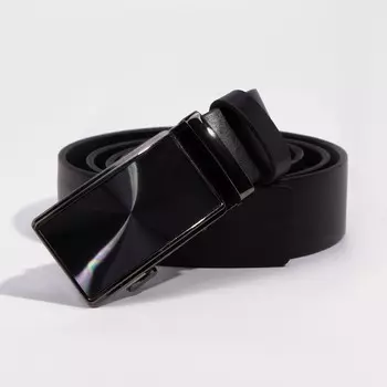 Ремень мужской, ширина 3,5 см, пряжка автомат, цвет чёрный