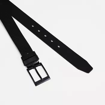 Ремень мужской, ширина 3,5 см, винт, пряжка металл, цвет чёрный