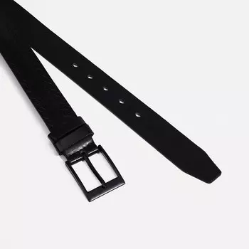 Ремень мужской, ширина 3,5 см, винт, пряжка металл, цвет чёрный