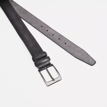 Ремень мужской, ширина 3,5 см, винт, пряжка металл, цвет серый