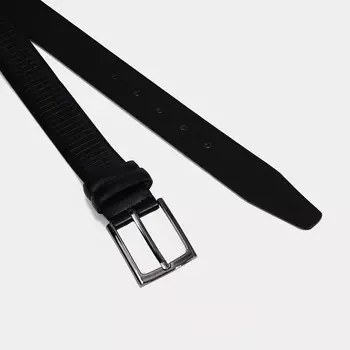 Ремень мужской, ширина 3,5 см, винт, пряжка металл, цвет чёрный