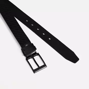 Ремень мужской, ширина 3,5 см, винт, пряжка металл, цвет чёрный