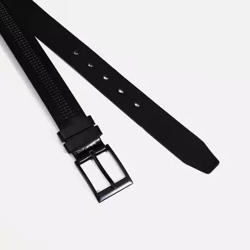 Ремень мужской, ширина 3,5 см, винт, пряжка металл, цвет чёрный