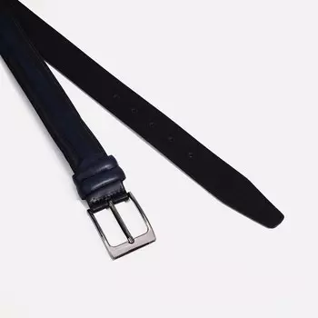 Ремень мужской, ширина 3,5 см, винт, пряжка металл, цвет синий