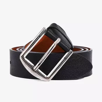 Ремень мужской, ширина 3.5 см, винт, пряжка металл, цвет чёрный