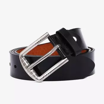 Ремень мужской, ширина 3.5 см, винт, пряжка металл, цвет чёрный
