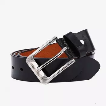 Ремень мужской, ширина 3.5 см, винт, пряжка металл, цвет чёрный