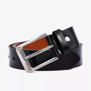 Ремень мужской, ширина 3.5 см, винт, пряжка металл, цвет чёрный