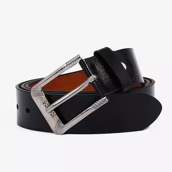 Ремень мужской, ширина 3.5 см, винт, пряжка металл, цвет чёрный