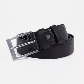 Ремень мужской, ширина 3.5 см, винт, пряжка металл, цвет чёрный