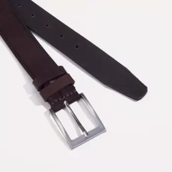 Ремень мужской, ширина 3.5 см, винт, пряжка металл, цвет коричневый