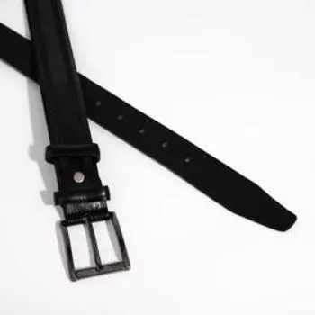 Ремень мужской, ширина 3,5 см, винт, пряжка металл, цвет чёрный