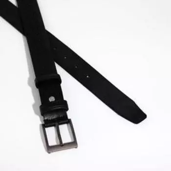 Ремень мужской, ширина 3,5 см, винт, пряжка металл, цвет чёрный
