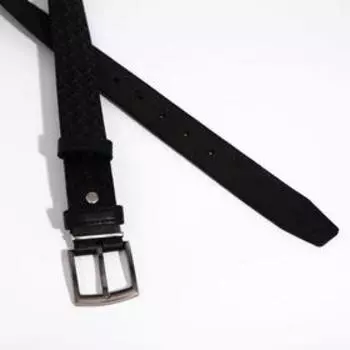Ремень мужской, ширина 3,5 см, винт, пряжка металл, цвет чёрный