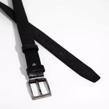 Ремень мужской, ширина 3,5 см, винт, пряжка металл, цвет чёрный