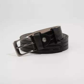 Ремень мужской, ширина 3,5 см, винт, пряжка металл, цвет чёрный