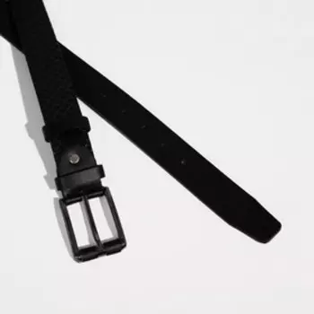 Ремень мужской, ширина 3,5 см, винт, пряжка металл, цвет чёрный