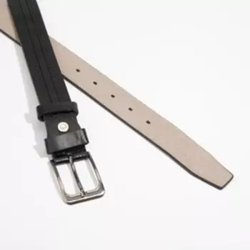 Ремень мужской, ширина 3,5 см, винт, пряжка металл, цвет чёрный