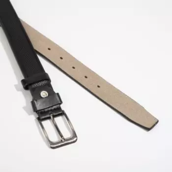 Ремень мужской, ширина 3,5 см, винт, пряжка металл, цвет чёрный