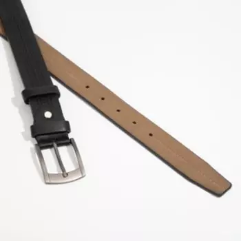 Ремень мужской, ширина 3,5 см, винт, пряжка металл, цвет чёрный