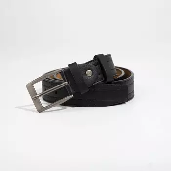 Ремень мужской, ширина 3,5 см, винт, пряжка металл, цвет чёрный