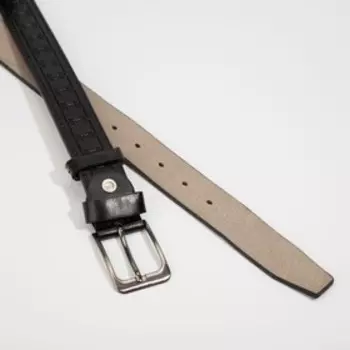 Ремень мужской, ширина 3,5 см, винт, пряжка металл, цвет чёрный