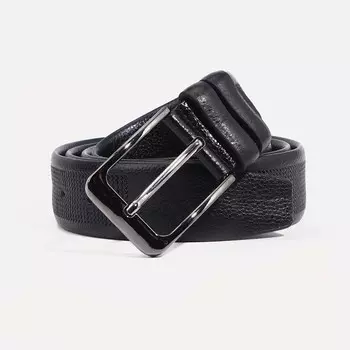 Ремень мужской, ширина 3.5 см, винт, пряжка металл, цвет чёрный
