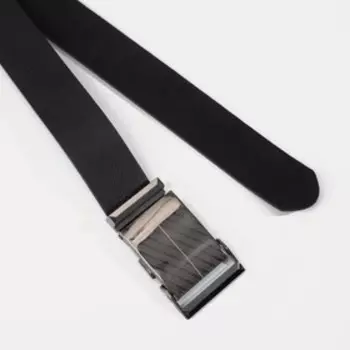 Ремень мужской, ширина 3,6 см, гладкий, автомат, цвет чёрный