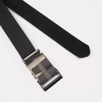 Ремень мужской, ширина 3,6 см, гладкий, автомат, цвет чёрный