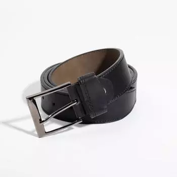 Ремень мужской, ширина 3,7 см, винт, пряжка металл, цвет чёрный