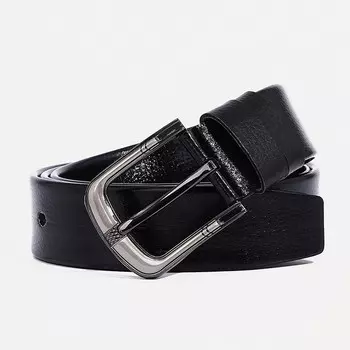 Ремень мужской, ширина 3,8 см, винт, пряжка металл, цвет чёрный